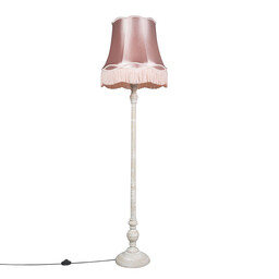 QAZQA Lampa podłogowa w stylu retro szara