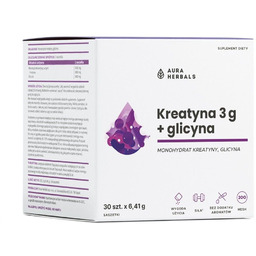 AURA HERBALS Kreatyna 3g + Glicyna saszetki 30x6,41g
