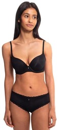 Biustonosz klasyczny gładki push up czarny DB-9214 Agio