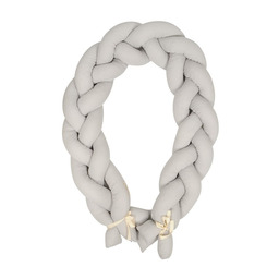 Babymatex Ochraniacz do łóżeczka Warkocz Muślin jasny szary