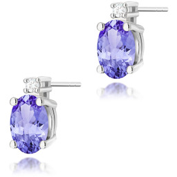 Złote kolczyki Tanzanit 2 x 0,40ct białe złoto