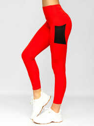 Czerwone legginsy damskie Denley XL009