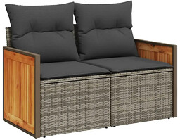 Edinos Sofa ogrodowa z czarnymi poduszkami Z2-S10