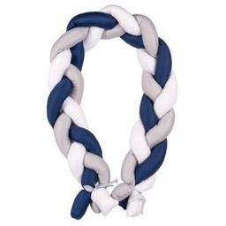 Babymatex Ochraniacz do łóżeczka Warkocz satynowy biały szary