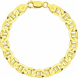 Srebrna Bransoletka Pozłacana Męska Pełna Gucci 8,00 mm