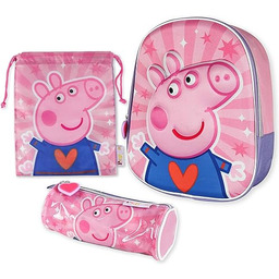 Tornister szkolny 3D, torba ze sznurkiem, piórnik -