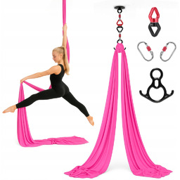 Szarfa akrobatyczna aerial silk 8 m Różowa