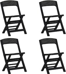 Składane krzesła ogrodowe, 4 szt., PP, antracytowe