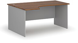 Narożne biurko PRIMO GRAY, 160x120 cm, lewe, szary/orzech