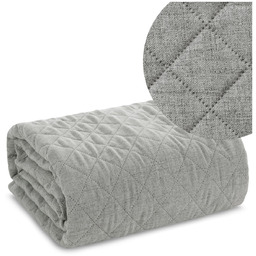 Narzuta 170 x 210 Pikowana Len1 Stalowy