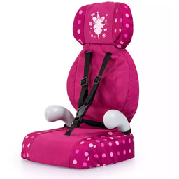 Fotelik samochodowy dla lalek Delux, różow. Bayer