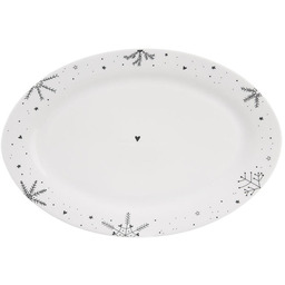Orion Porcelanowy owalny talerz do serwowania PŁATEK ŚNIEGU