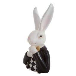 Eurofirany Figurka wielkanocna 154A 21x17x41 Zając biała czarna