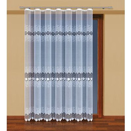 Firanka żakardowa odpasowana z wszytą taśmą marszczącą 250