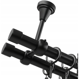 Karnisz Sufitowy Metalowy podwójny Karnisze 19 mm Luna