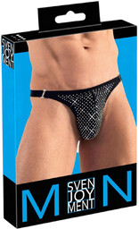 Svenjoyment - męskie stringi z cekinami (czarne) -