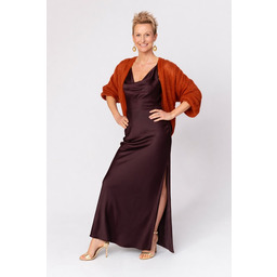 Pakamera Lekki kardigan wełniany damski Klara - Rudy/Rdza