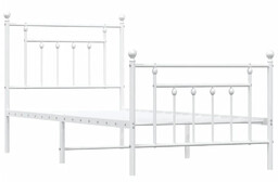 Elior Białe pojedyncze łózko metalowe 90x200 cm -