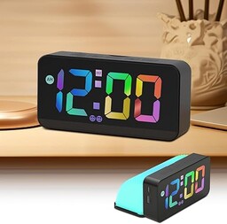 GlasFlength Budzik cyfrowy, kolorowy budzik RGB dla dzieci