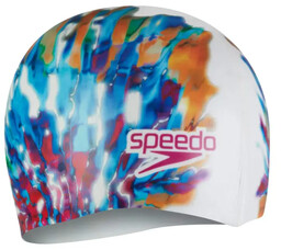 SPEEDO Czepek pływacki DIGITAL PRINTED WHITE/PINK