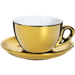Cilio Filiżanka ze spodkiem do cappuccino (złota) Roma