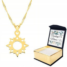 Naszyjnik złoty Słońce Słoneczko + WŁASNY NADRUK
