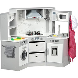 AIYAPLAY Kuchnia dla dzieci z drewna, imitacja narożnika