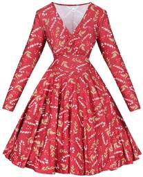 Sukienka pin up świąteczna czerwona w lizaki ozdoby
