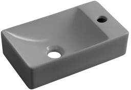 Mała umywalka ceramiczna 38x10x22 cm, otwór na baterię