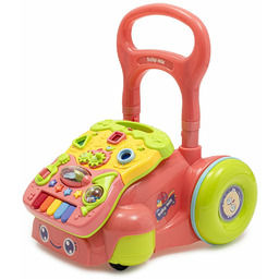 Baby Mix Dziecięcy chodzik z zabawkami, różowy,45,5 x