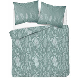 Pościel satynowa 220x200 miętowa liście Home Satin