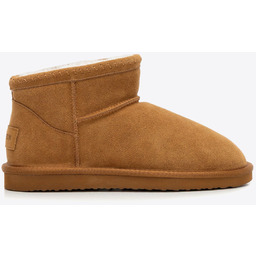 Damskie śniegowce ze skóry zamszowej z wełną krótkie