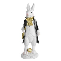 Eurofirany Figurka wielkanocna 243D 13x11x36 Zając biała czarna