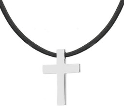Elegancki naszyjnik z krzyżykiem srebrny krzyż ze stali