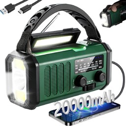 PRZENOŚNE RADIO BUDOWLANE 20000mAh AWARYJNE SOLARNE POGODOWE KOMPAS
