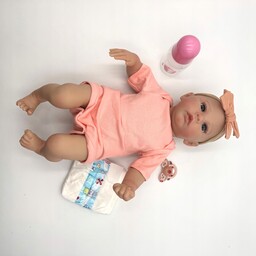 Lalka realistyczna reborn 49 cm z ubraniem smoczkiem
