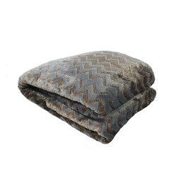 Karo Koc narzuta z mikrofibry 200x220 Zygzag szary