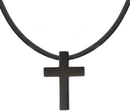 Elegancki naszyjnik z krzyżykiem czarny krzyż ze stali