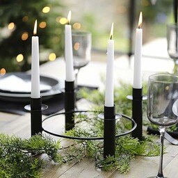 Ginger Ray Świeca stożkowa czarna współczesna metalowa dekoracja