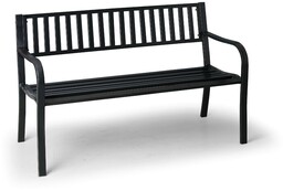 Metalowa ławka parkowa STRIP z oparciem, 1270 mm
