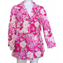 Komplet Dziewczęcy Marynarka Spódnico-Spodenki Kwiaty rozmiar 170-176 cm