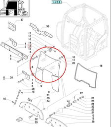 SZYBA PRZEDNIA UCHYLNA NEW HOLLAND CASE STEYR 82032042