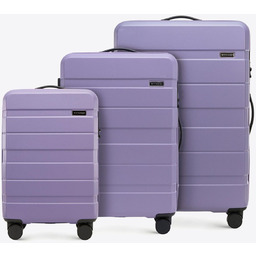Zestaw walizek z ABS-u w poziome pasy fioletowy