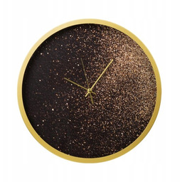 Dekoracyjny zegar ścienny w stylu nowoczesnym zdobiony złotym