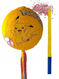 PINIATA DUŻA 90 cm POKEMON PIKACHU KIJ+ konfetti