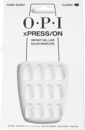 OPI xPRESS/ON, zestaw sztucznych paznokci, biały