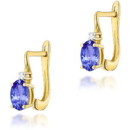 Złote kolczyki K0011 Tanzanit 2 x 0,40ct żółte