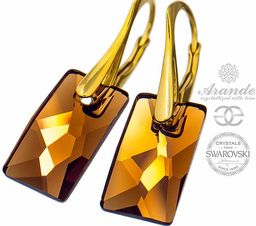 Kryształy Piękne Kolczyki Topaz Złote Srebro