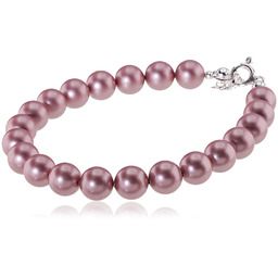 Perły Kryształy Bransoletka Powder Rose Srebro