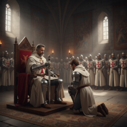 Pełen Symboli Stalowy Miecz Templariuszy z Pochwą SIGILLUM